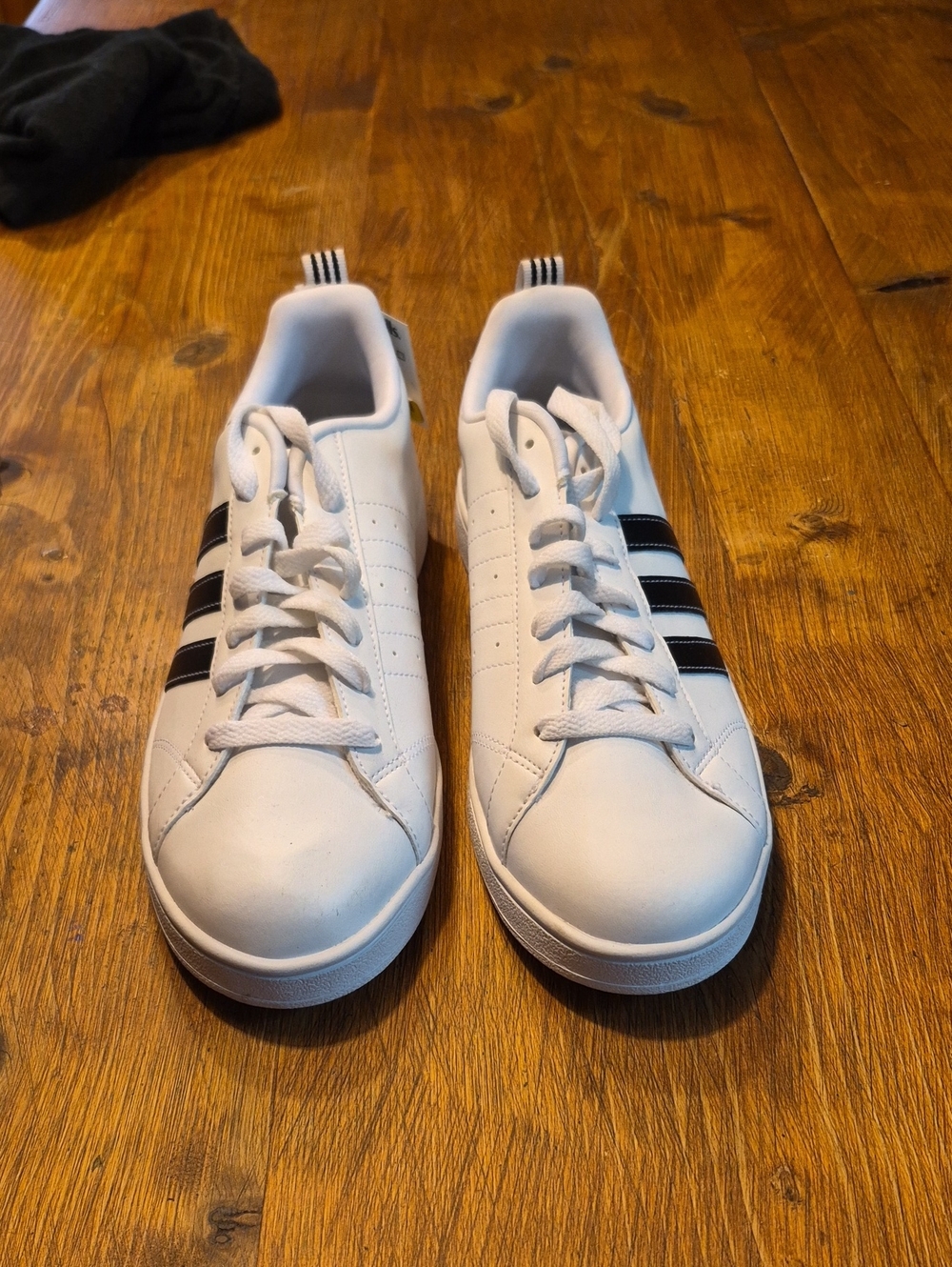 adidas Women's White Sneakers with Black Stripes
